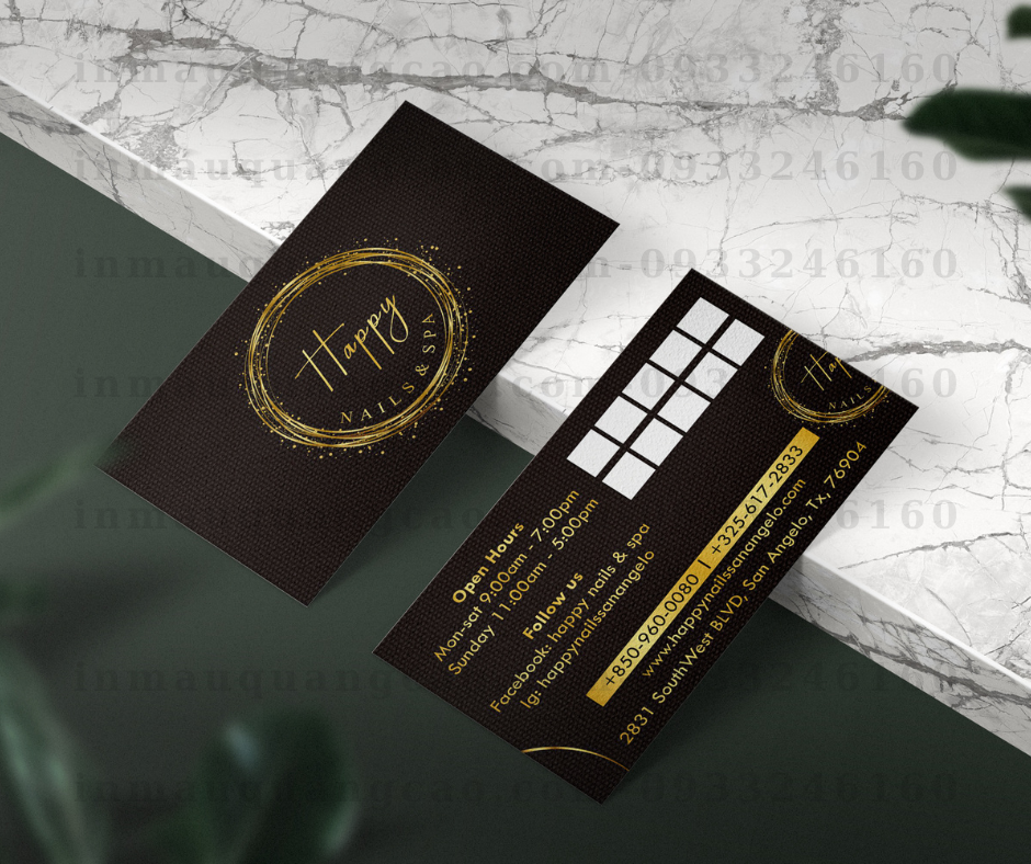 In name card thẻ tích điểm Nails tại Bình Dương